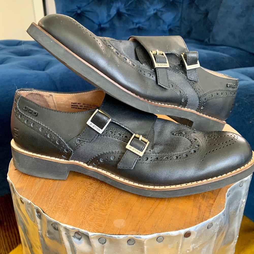 G-Star Eaton monk mix strap wingtip loafers womens